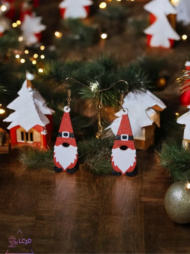 Santa gnome earrings