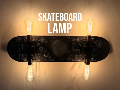 Skateboard Lamp wall mounted art