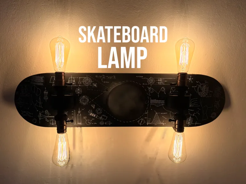 Skateboard Lamp wall mounted art