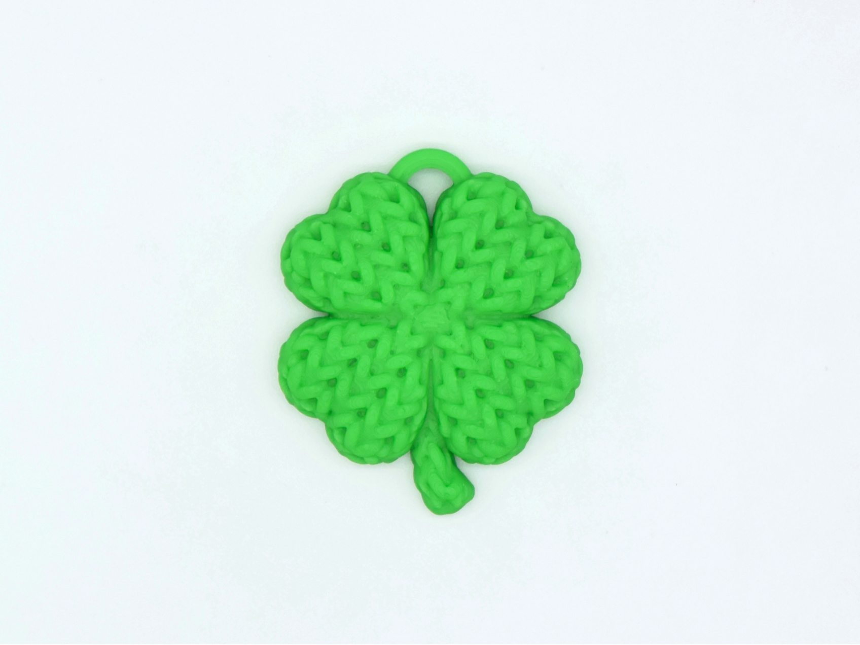Knitted 4 Leaf Clover Shamrock Keychain