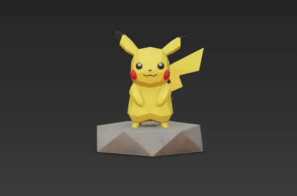 pikachu low poly pokemon - Free 3D Print Model - MakerWorld