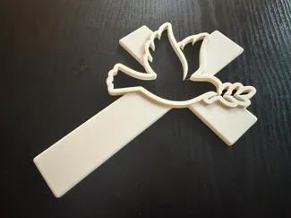 Cross with Dove and Olive Branch v1 solid