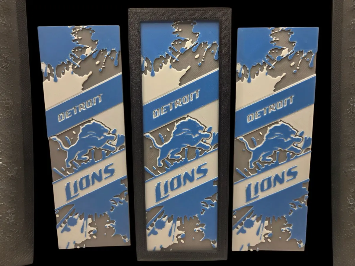 Detroit Lions 50mm x 150mm Bookmark by MythicHue's MakerWorld: Download ...