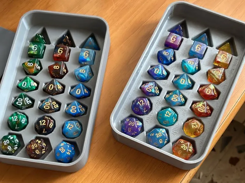 DND stackable dice tray with lid