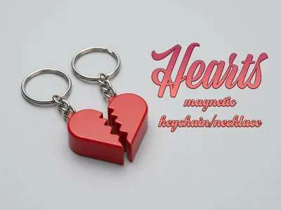 Hearts keychain/necklace for BF/GF
