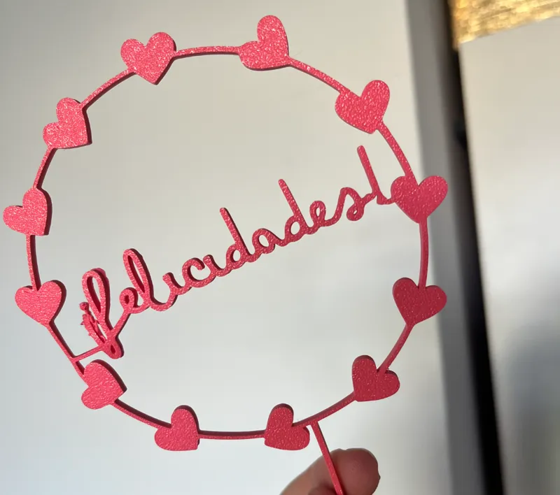 Felicidades cake sign