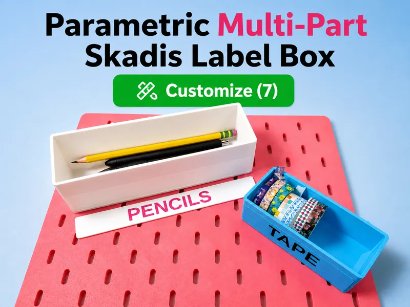 Parametric Multi-Part Skadis Label Box 
