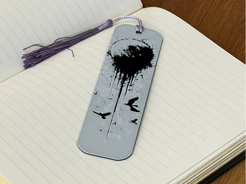 Dark Moon Raven Hueforge Bookmark