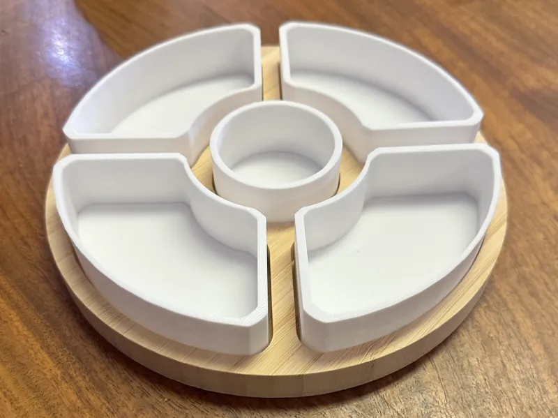 8" round charcuterie board tray inserts and lids
