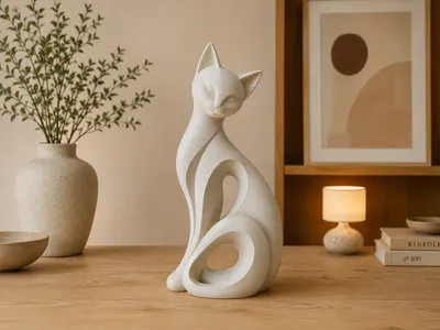 Modern Cat Sculpture