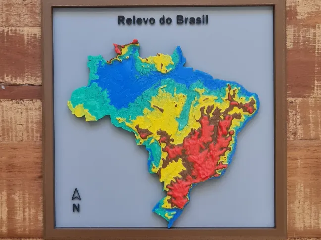 Mapa do Relevo do Brasil - Brazil Terrain Map