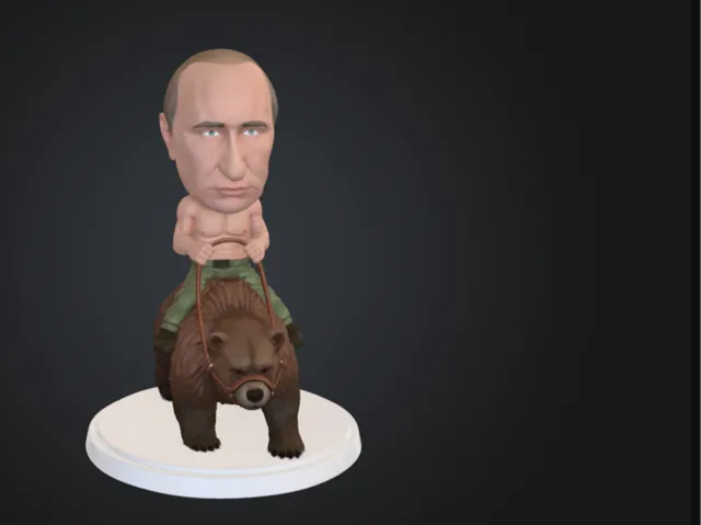 Putin Riding a Bear – Stylized Parody Figure 90 mm