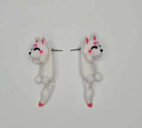 Japanese fox (Kitsune) Articulated Earrings view 4