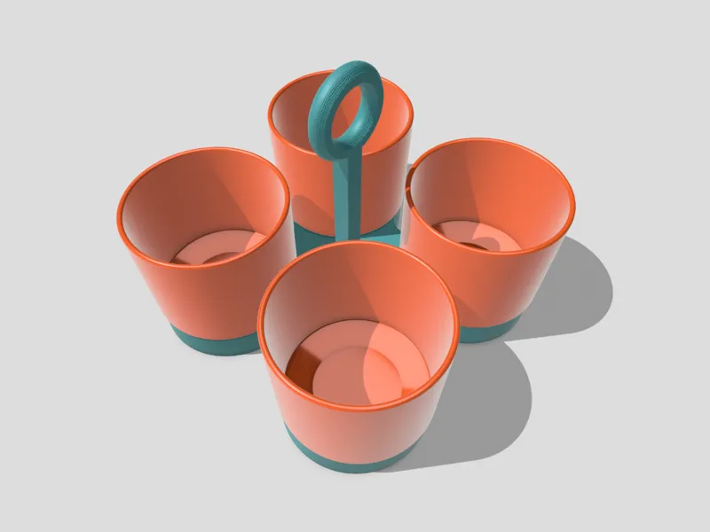 CORCELAIN - SOPORTE PARA CUATRO TAZAS