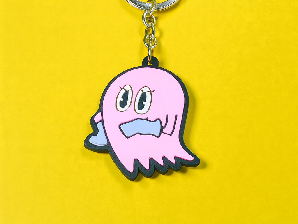 Pacman Ghost (Pinky) Keyring / Keychain