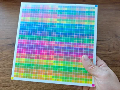Stacked Color CMYW Filament Calibration Swatch (lithophane filament)