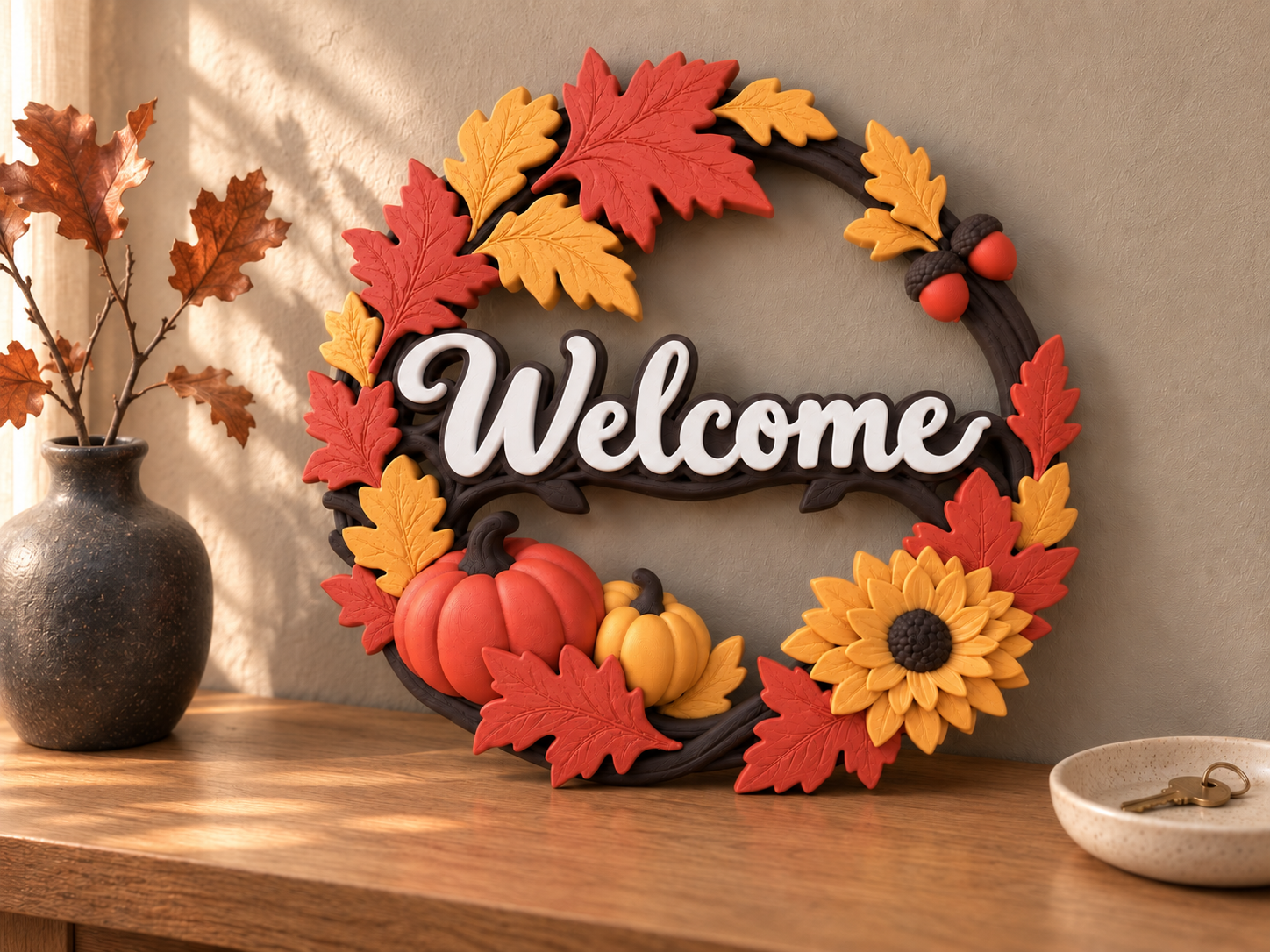 Welcome to Autumn – Fall Door Wreath - 1
