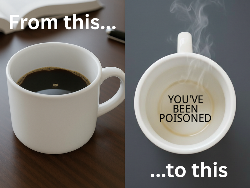You've been poisoned trick mug