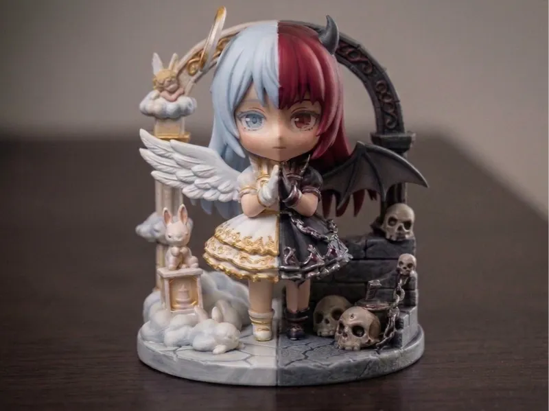 Angel & Demon Shrine Chibi 70mm – Dual Fantasy