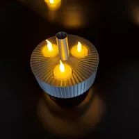 Bougeoir trois flammes avec petit vase — photo 3