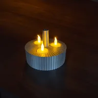 Bougeoir trois flammes avec petit vase — photo 5