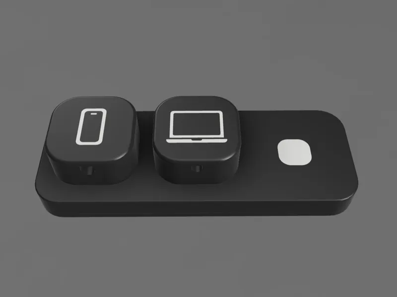 Magnetic cable clips with devices icons 