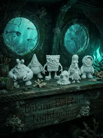 Modelo para impresión 3D: SpongeBob SquarePants: Bikini Bottom Nightmares — vista de referencia 3