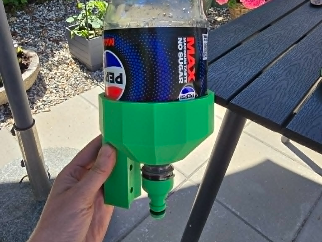 Upside-down bottle holder.