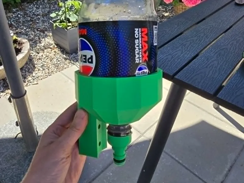 Upside-down bottle holder.
