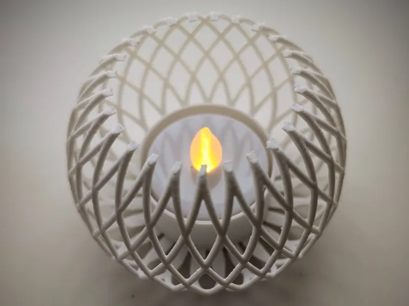 Hollow spiral LED Tea light holder