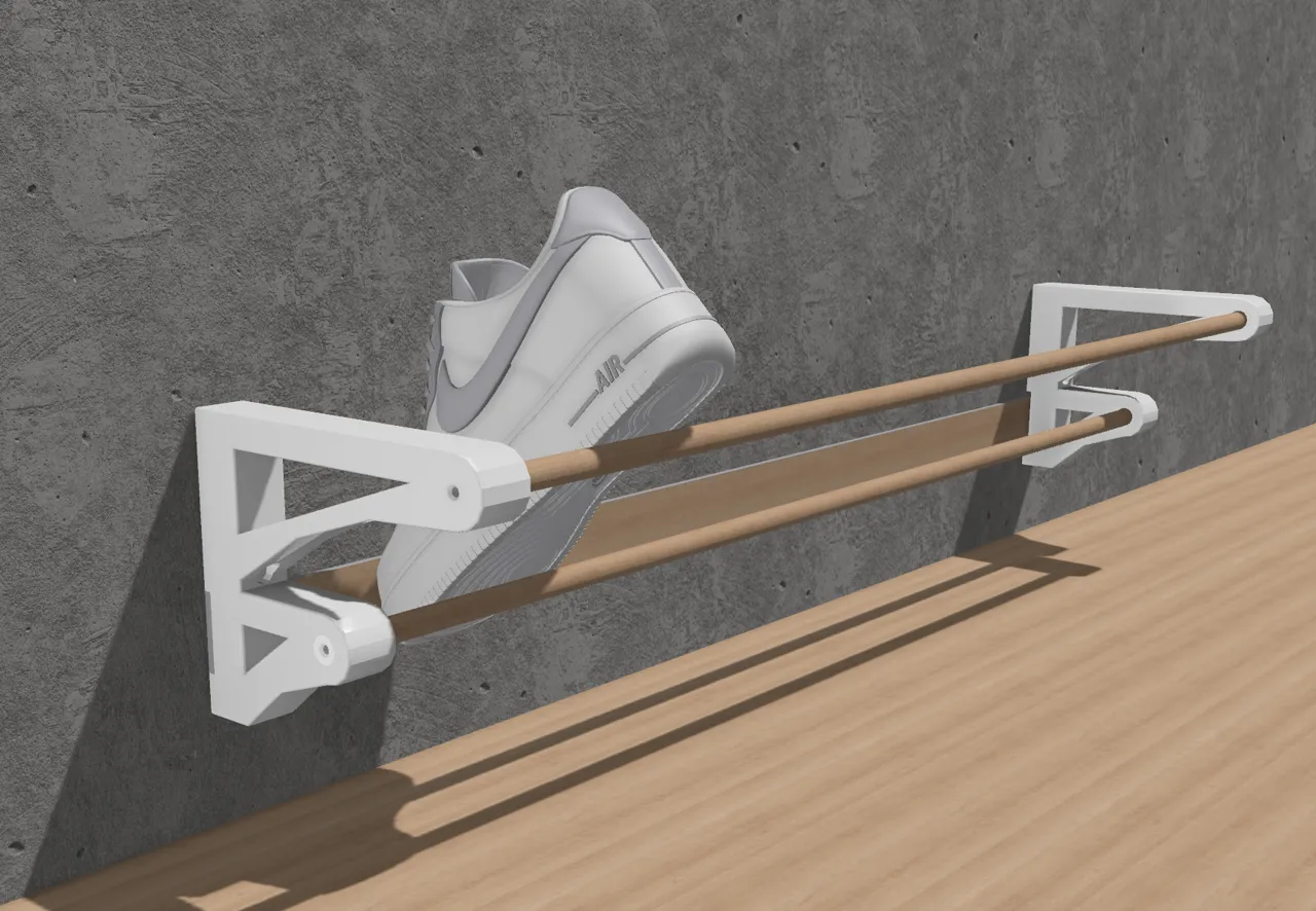 Wall-Mounted Shoe Rack (Modular & Space-Saving) view 2