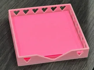 Cute Heart Post-it Note Tray