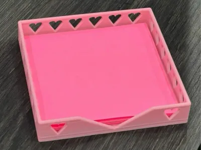 Cute Heart Post-it Note Tray