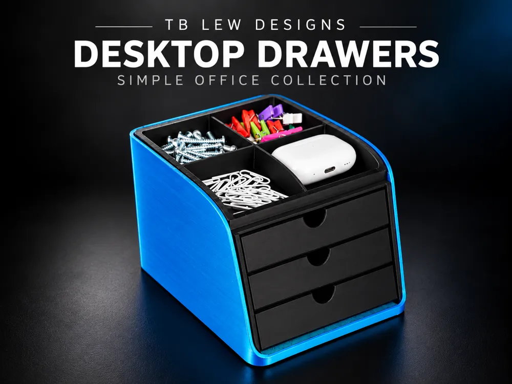 Simple Office | Desktop Drawer Organizer - Free 3D Print Model - MakerWorld