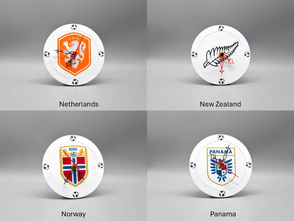 World Cup Desktop Clocks - All 48 Teams - Free 3D Print Model - MakerWorld