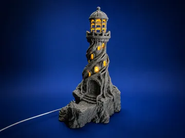Modelo para impresión 3D: Organischer Leuchtturm mit Farbwechsel-Licht — vista de referencia 5