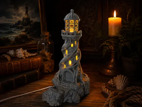 Modelo para impresión 3D: Organischer Leuchtturm mit Farbwechsel-Licht — referencia de MakerWorld