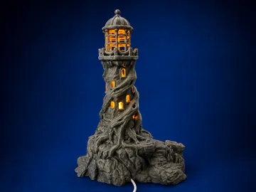 Modelo para impresión 3D: Organischer Leuchtturm mit Farbwechsel-Licht — vista de referencia 3