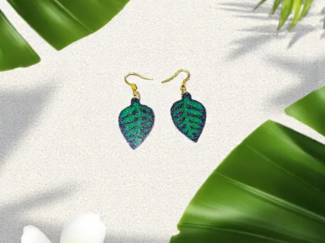 Tropical leaf earrings