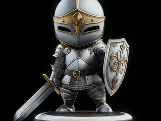 Chibi Knight Statue – Cute Armored Figure