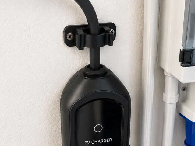 Fermacavo a muro per cavo di ricarica EV - V2