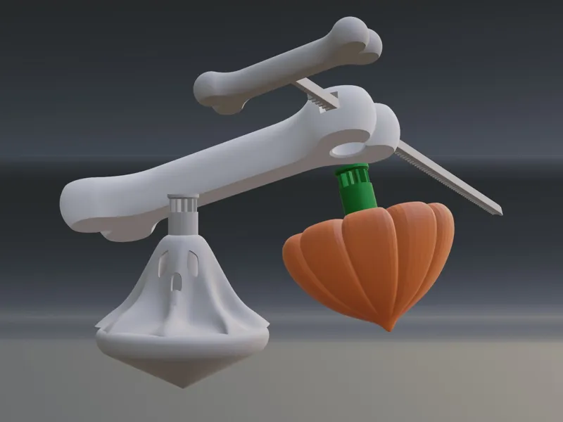 B8-Lab Pumpkin halloween Spinning Top Pull-Cord 