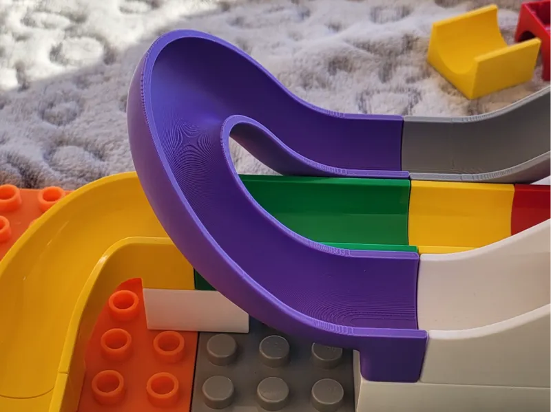 marble run 45° turn for duplo & hubelino