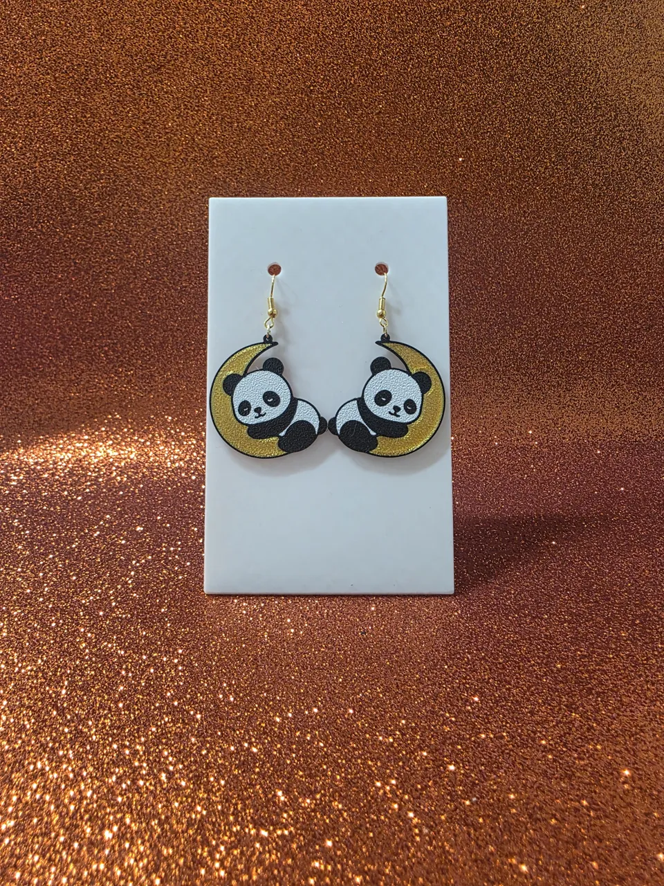 Panda moonbeam earrings view 2