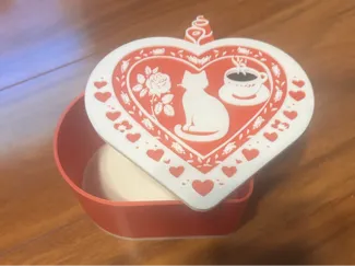 Heartfelt Cat, Flowers & Coffee Storage Box