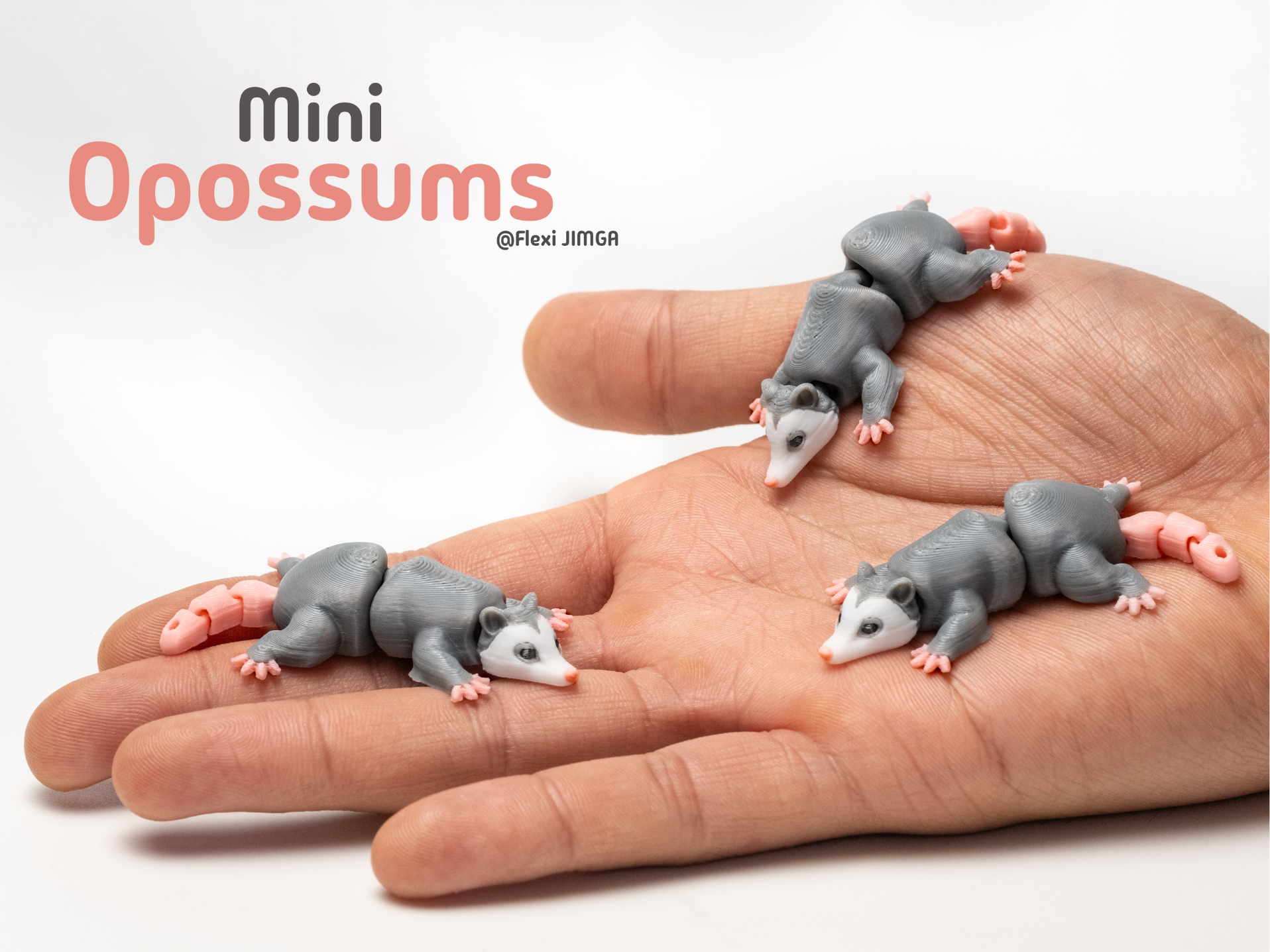 Tiny Opossum – Articulated Keychain