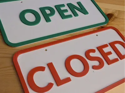 Reversible Open / Closed Shop Sign