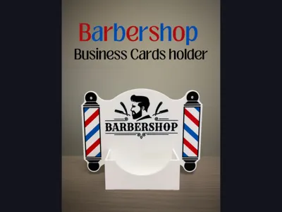 Barbershop business card holder