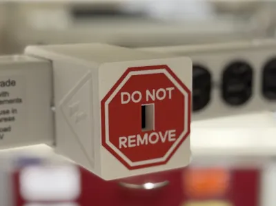 USB Brick Lock.  Charger Anti-theft Device.