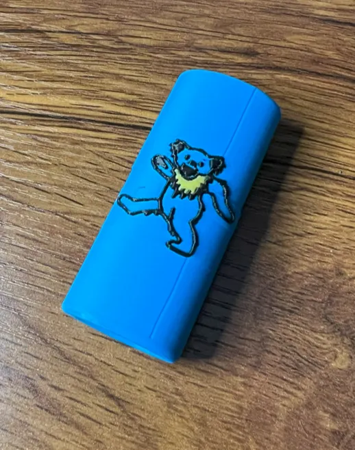 Grateful Dead Bear Lighter Cover (Blue)